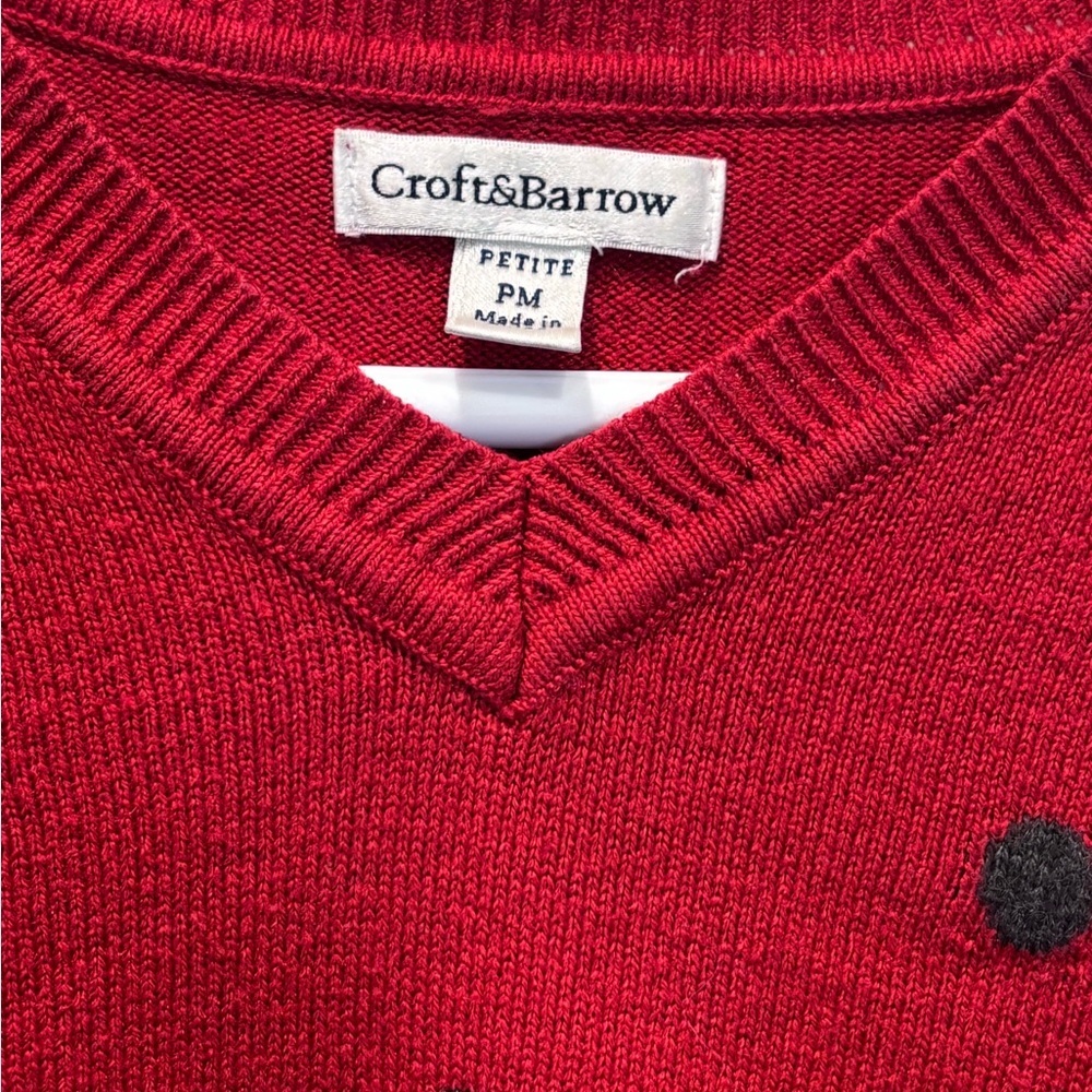 Croft & Barrow Deep Red Knit Top - Picture 2 of 4